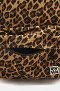 Kellie - Skater Corduroy Backpack in Leopard Print