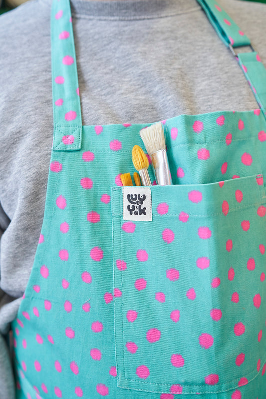 Ada - Cotton Apron in River Dot Print