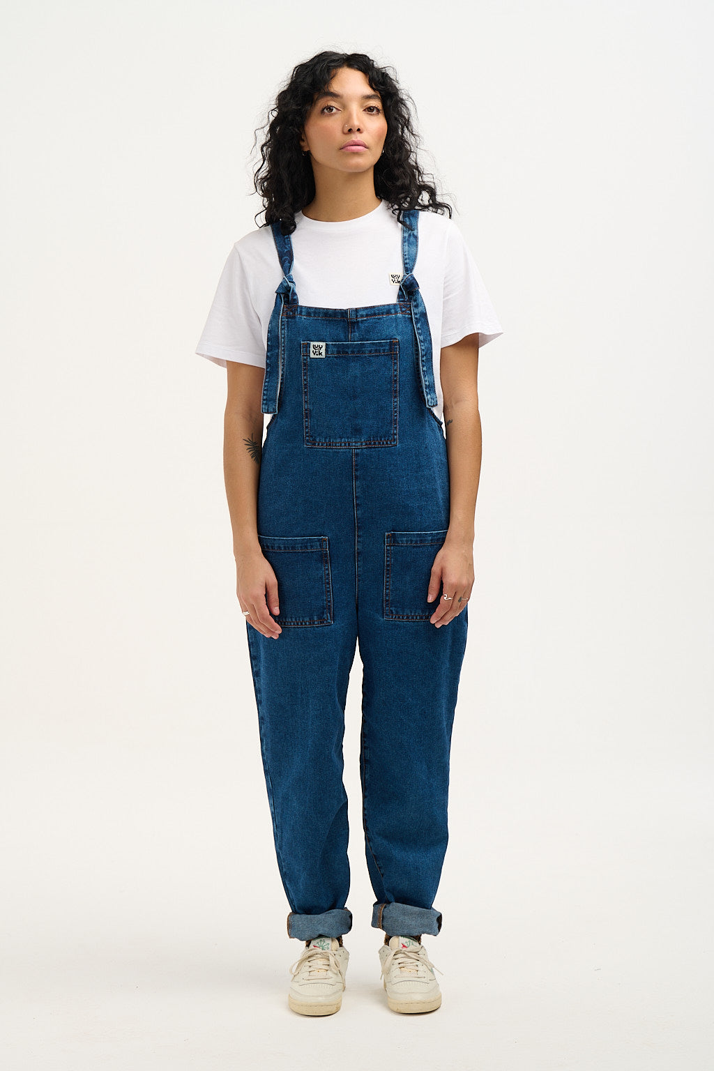 Original - Denim Dungarees in Mid Wash Blue