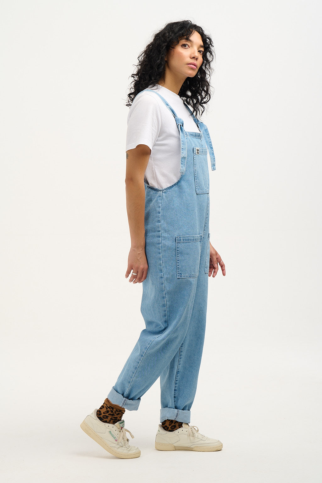 Original - Denim Dungarees in Light Wash Blue